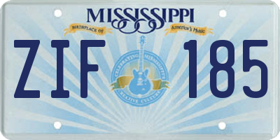 MS license plate ZIF185