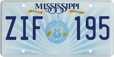 MS license plate ZIF195