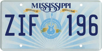 MS license plate ZIF196