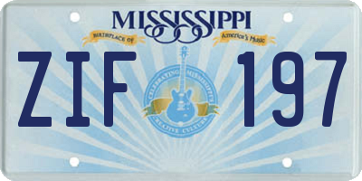 MS license plate ZIF197