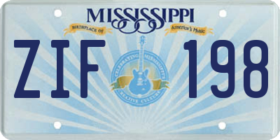MS license plate ZIF198
