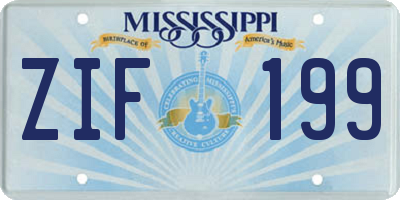 MS license plate ZIF199