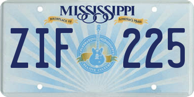 MS license plate ZIF225