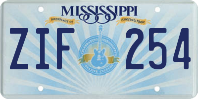 MS license plate ZIF254