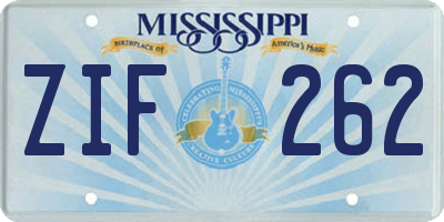 MS license plate ZIF262