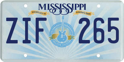 MS license plate ZIF265