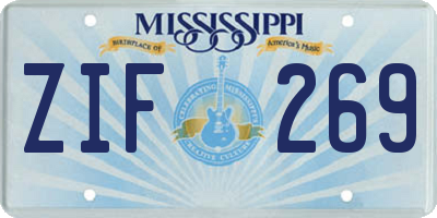 MS license plate ZIF269
