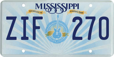 MS license plate ZIF270