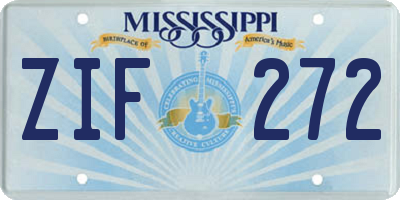 MS license plate ZIF272
