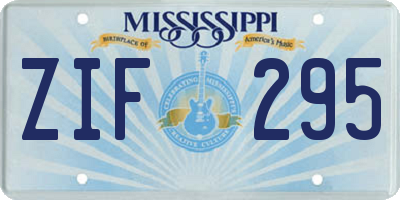 MS license plate ZIF295