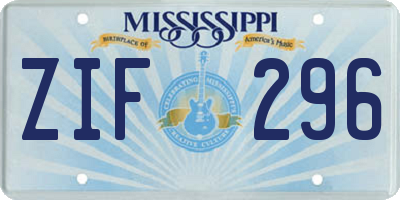 MS license plate ZIF296