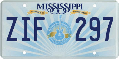 MS license plate ZIF297