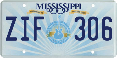 MS license plate ZIF306
