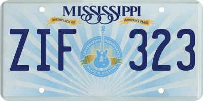 MS license plate ZIF323
