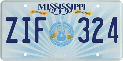 MS license plate ZIF324