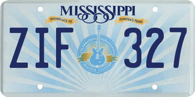 MS license plate ZIF327