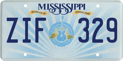 MS license plate ZIF329