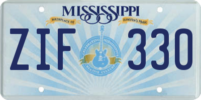 MS license plate ZIF330