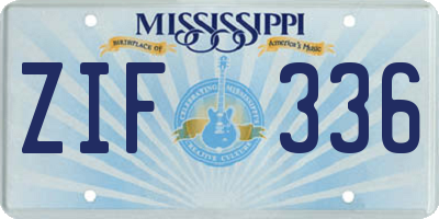 MS license plate ZIF336
