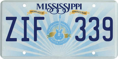 MS license plate ZIF339