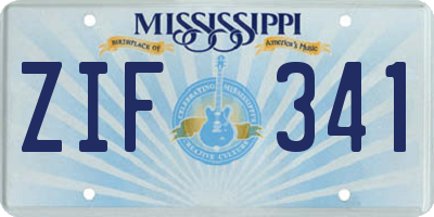 MS license plate ZIF341