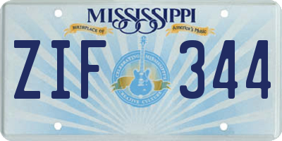 MS license plate ZIF344