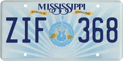 MS license plate ZIF368