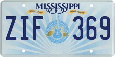 MS license plate ZIF369