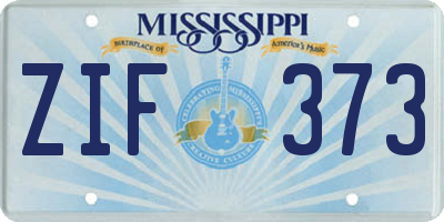 MS license plate ZIF373