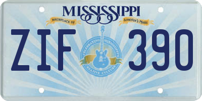 MS license plate ZIF390
