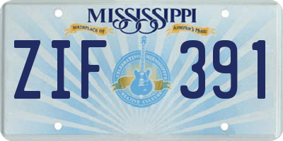MS license plate ZIF391
