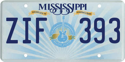 MS license plate ZIF393