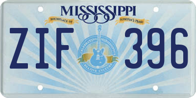 MS license plate ZIF396