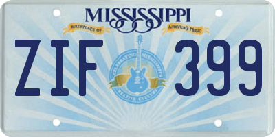 MS license plate ZIF399