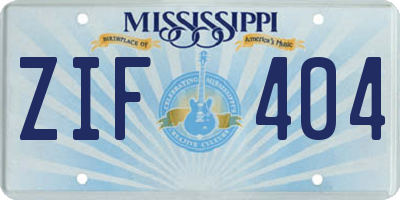 MS license plate ZIF404