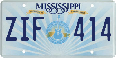 MS license plate ZIF414
