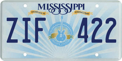 MS license plate ZIF422