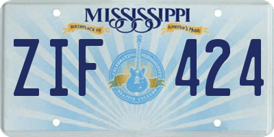 MS license plate ZIF424