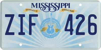 MS license plate ZIF426