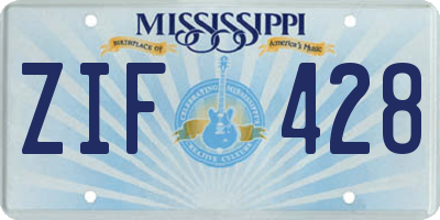 MS license plate ZIF428