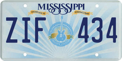 MS license plate ZIF434
