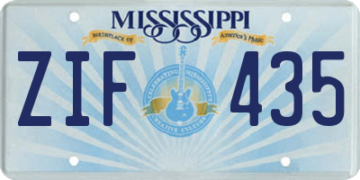 MS license plate ZIF435