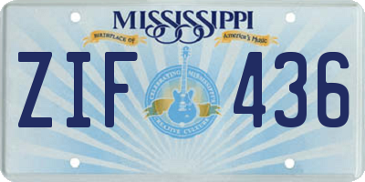 MS license plate ZIF436