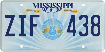 MS license plate ZIF438