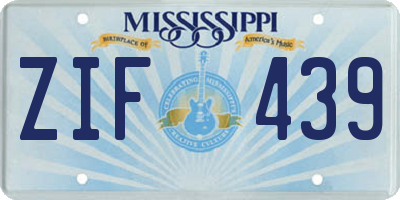 MS license plate ZIF439
