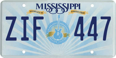 MS license plate ZIF447