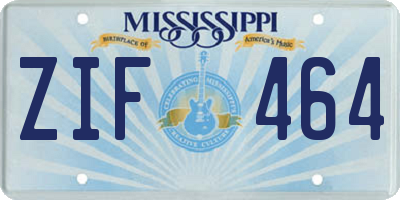 MS license plate ZIF464