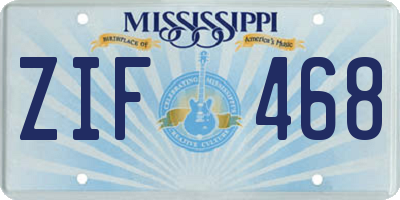 MS license plate ZIF468