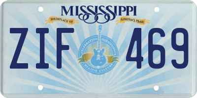 MS license plate ZIF469