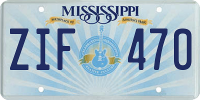 MS license plate ZIF470